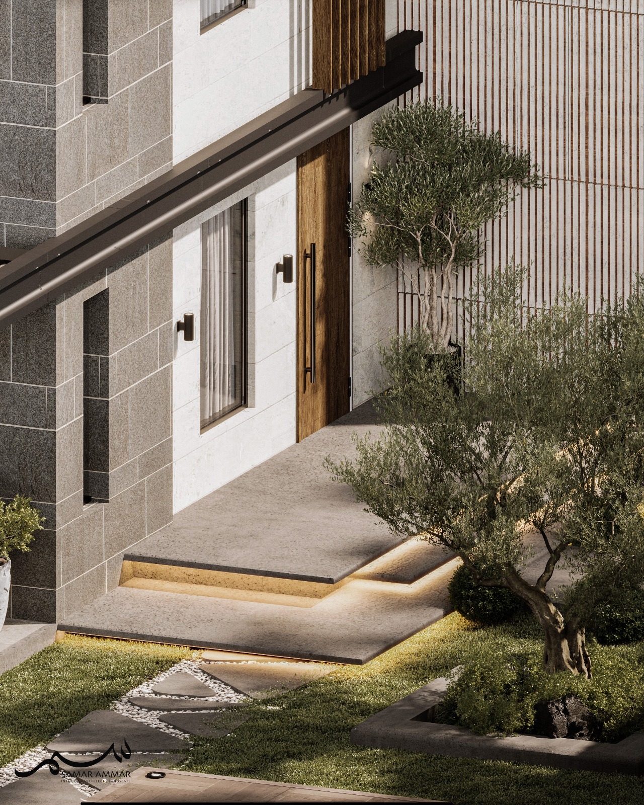 Outdoor pergola area